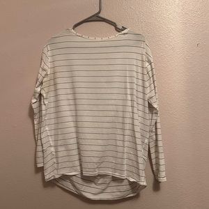 Like new, Lululemon, long sleeve striped t shirt, white and black, size 6